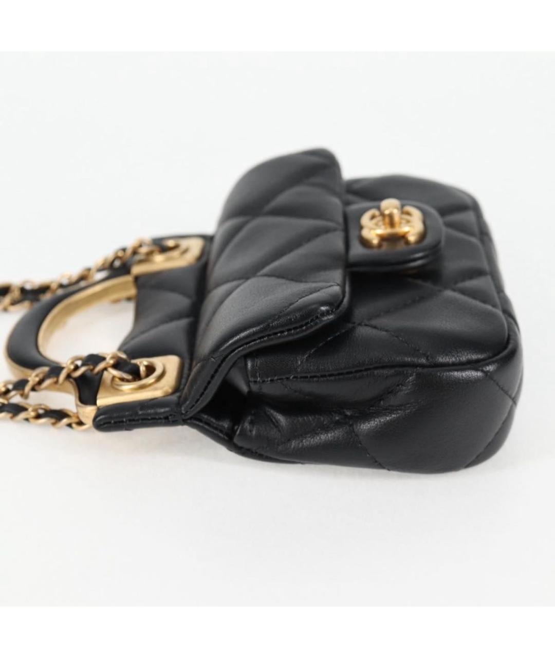 CHANEL Черная кожаная сумка через плечо, фото 3