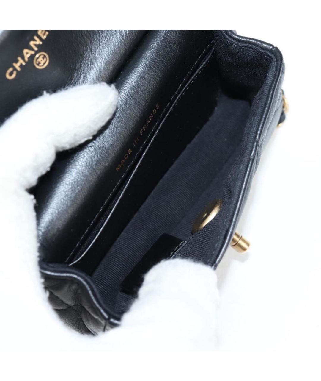 CHANEL Черная кожаная сумка через плечо, фото 5