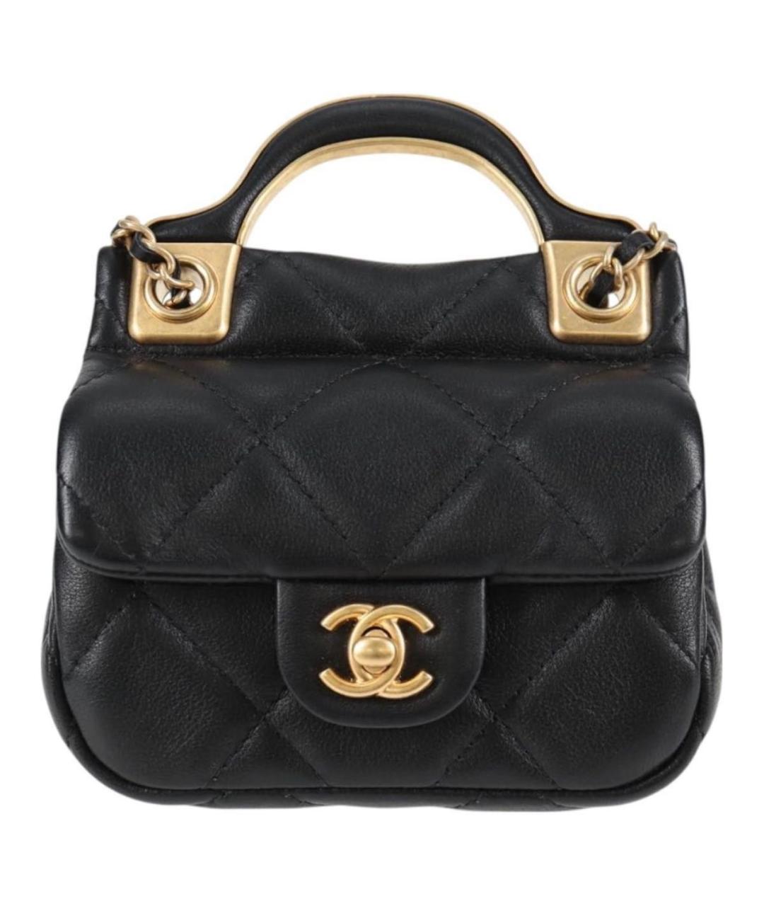 CHANEL Черная кожаная сумка через плечо, фото 9