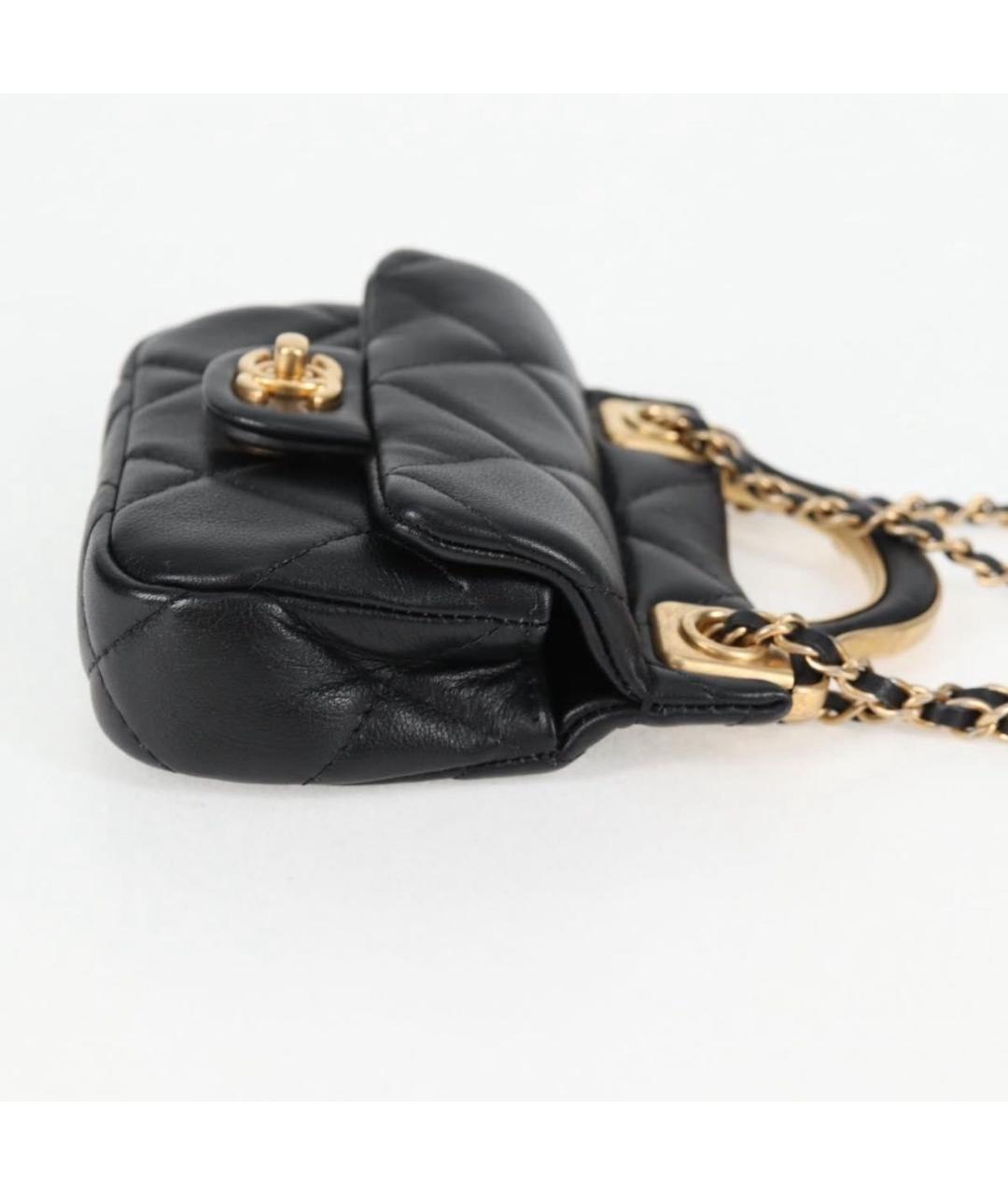 CHANEL Черная кожаная сумка через плечо, фото 4