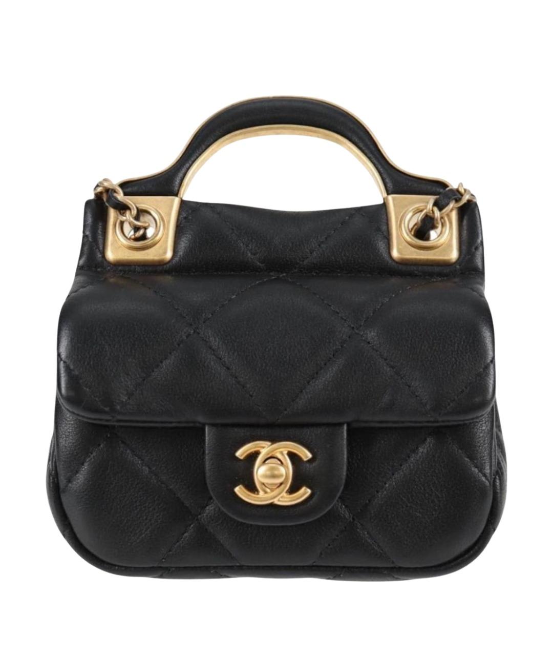 CHANEL Черная кожаная сумка через плечо, фото 1