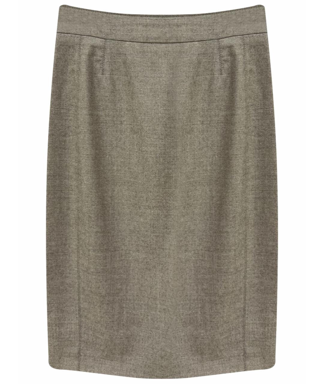 LORO PIANA Бежевая кашемировая юбка миди, фото 1