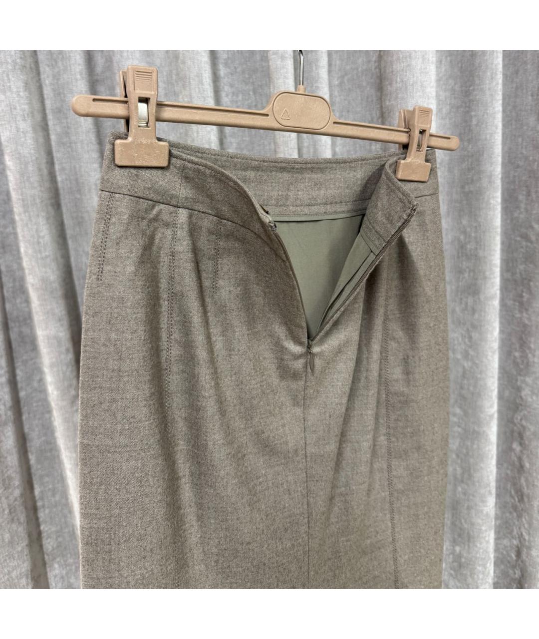 LORO PIANA Бежевая кашемировая юбка миди, фото 4