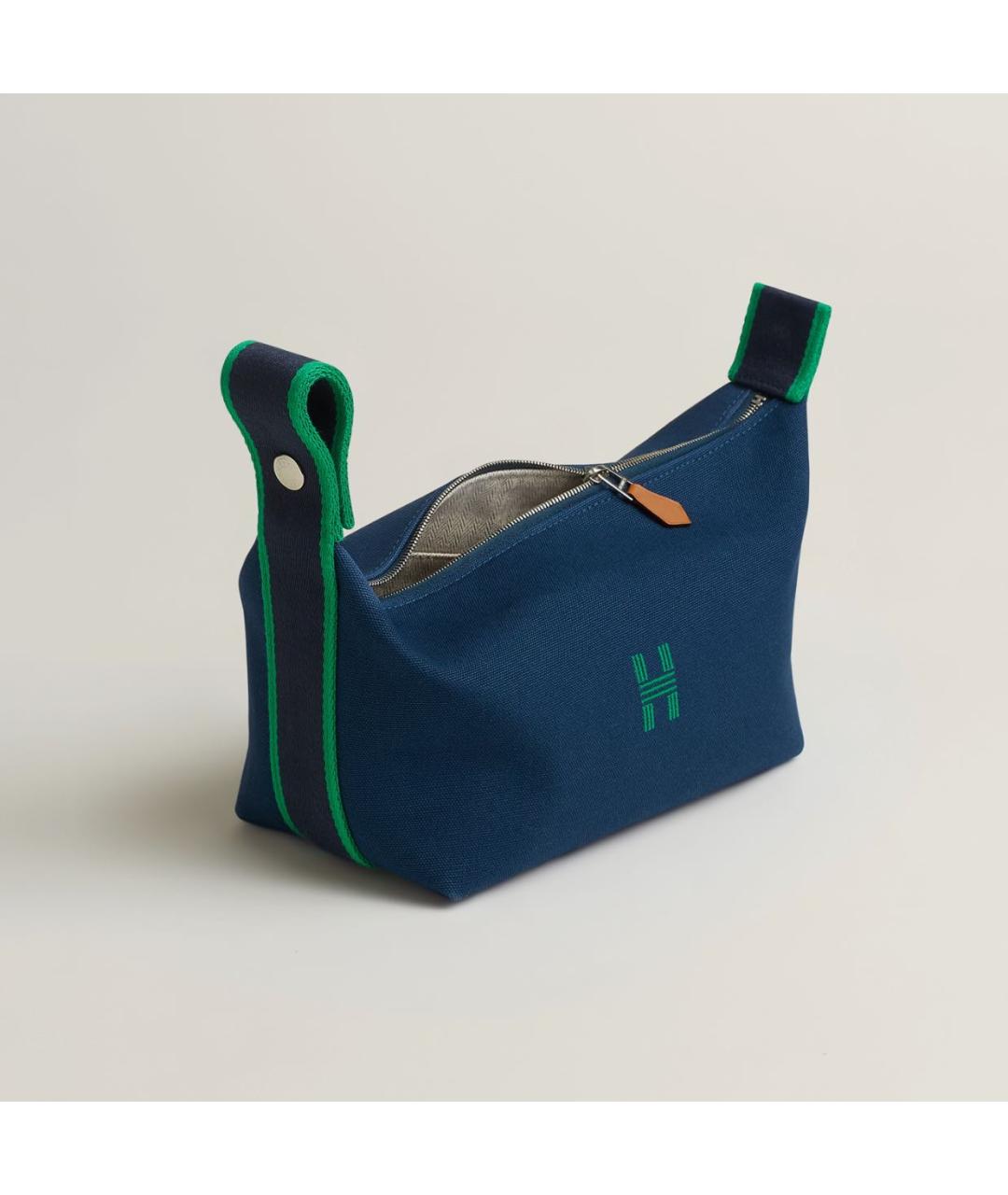 HERMES Синяя хлопковая косметичка, фото 2