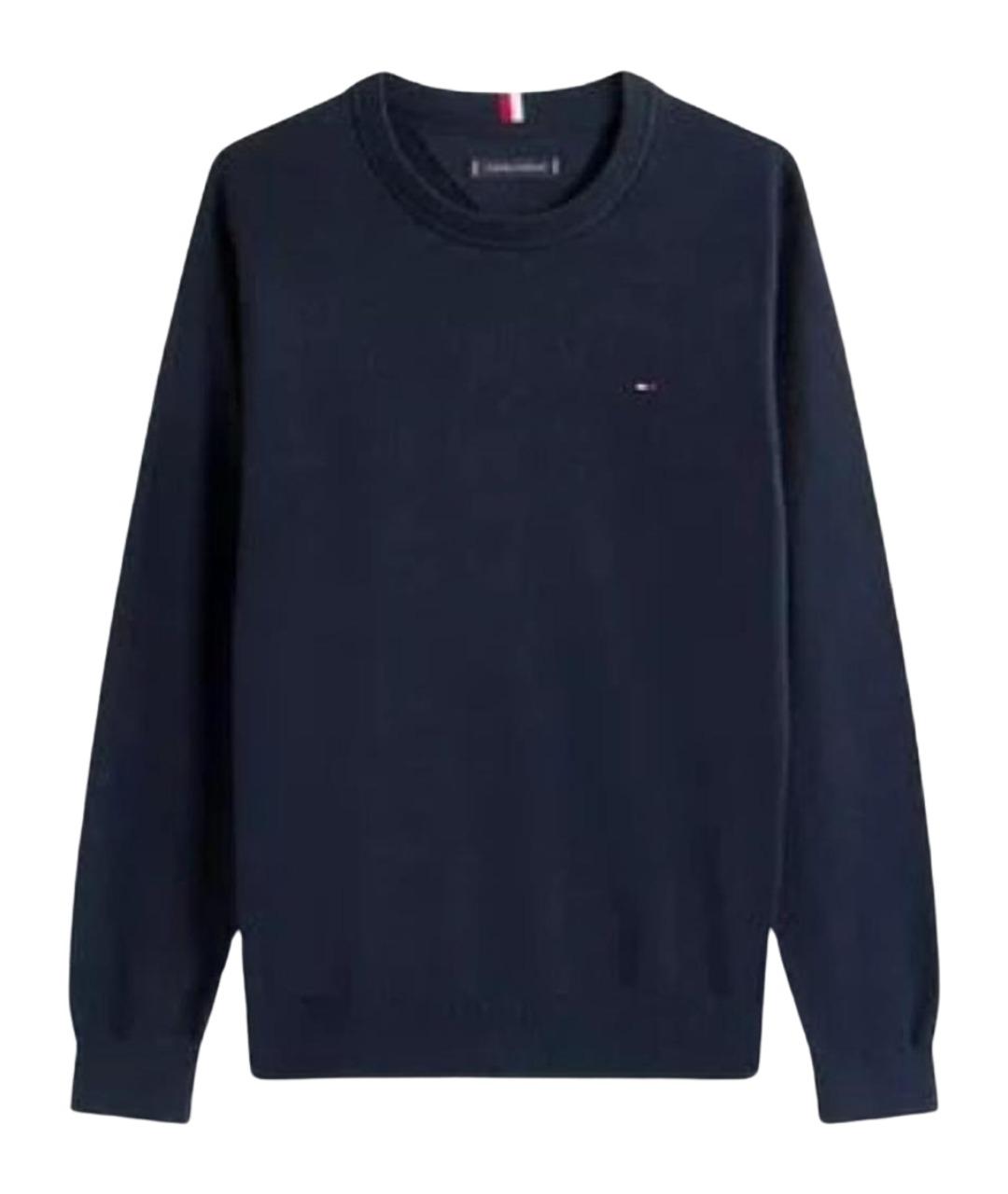 TOMMY HILFIGER Темно-синий хлопковый джемпер / свитер, фото 1