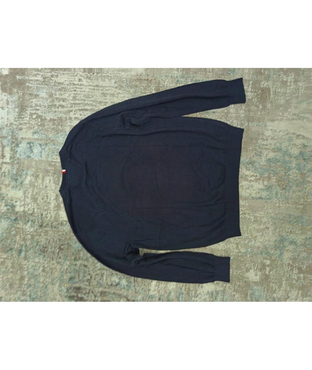 TOMMY HILFIGER Темно-синий хлопковый джемпер / свитер, фото 3