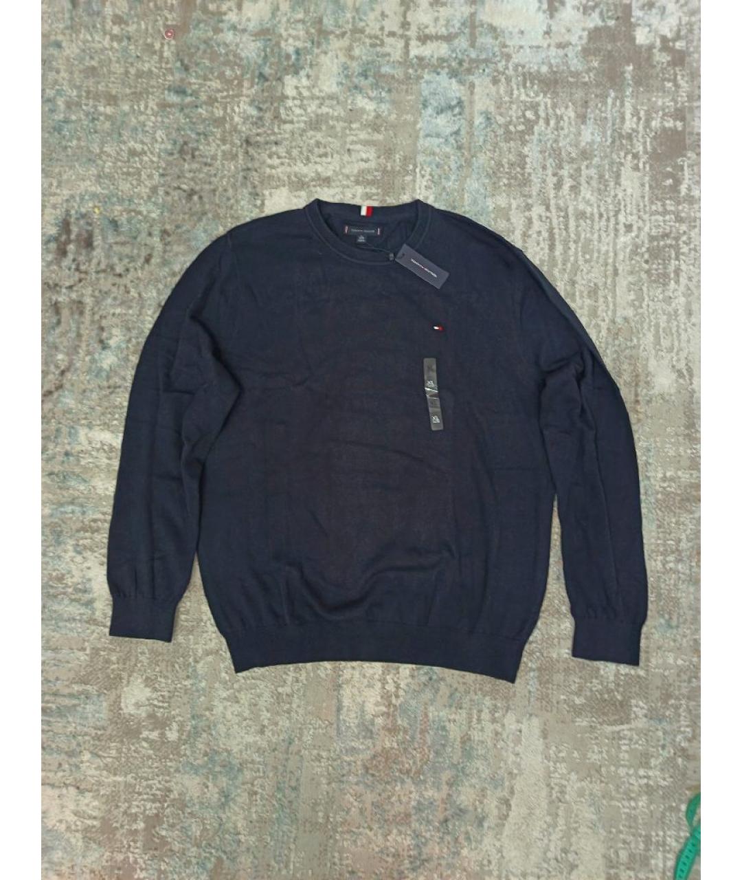 TOMMY HILFIGER Темно-синий хлопковый джемпер / свитер, фото 2