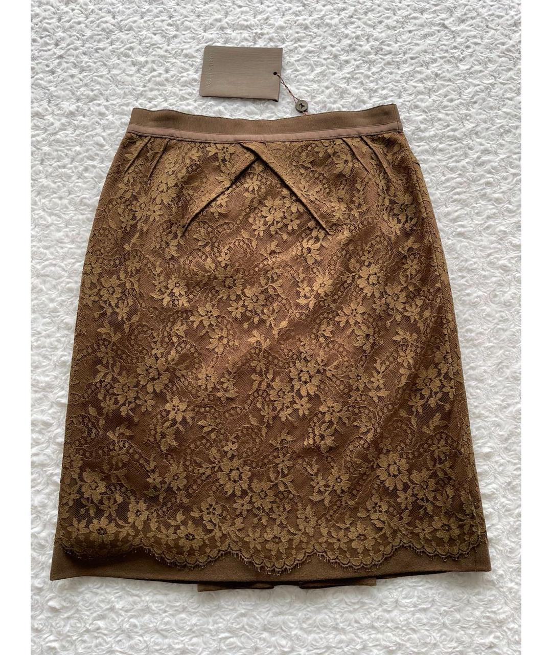 LOUIS VUITTON Коричневая юбка миди, фото 3