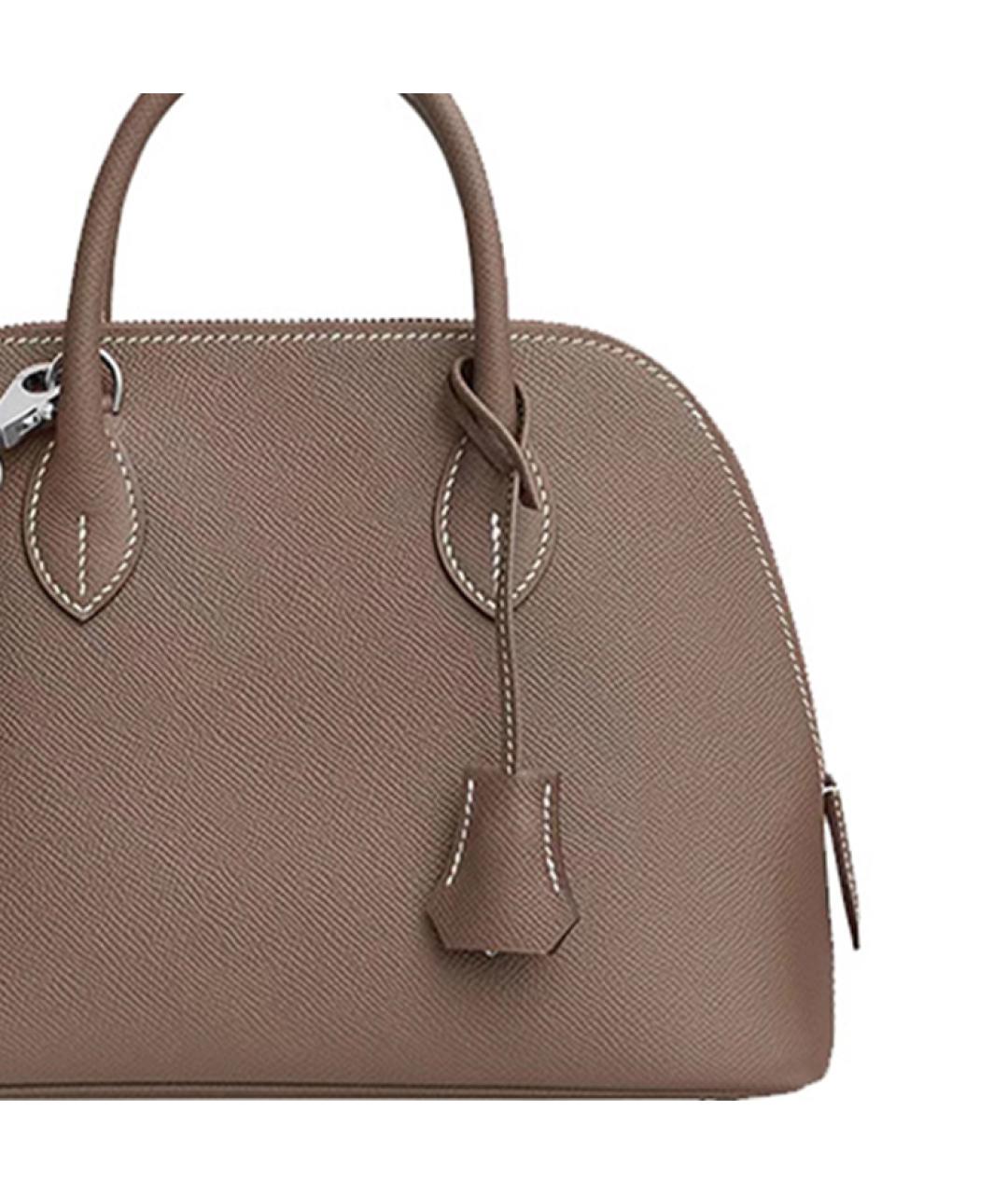 HERMES Серая кожаная сумка через плечо, фото 4