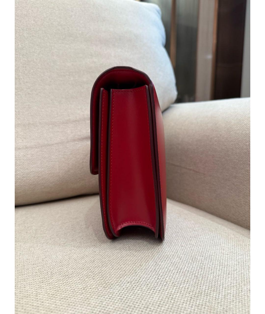 CELINE Красная кожаная сумка через плечо, фото 4