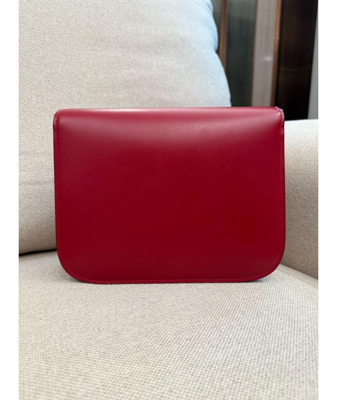 CELINE Красная кожаная сумка через плечо, фото 6