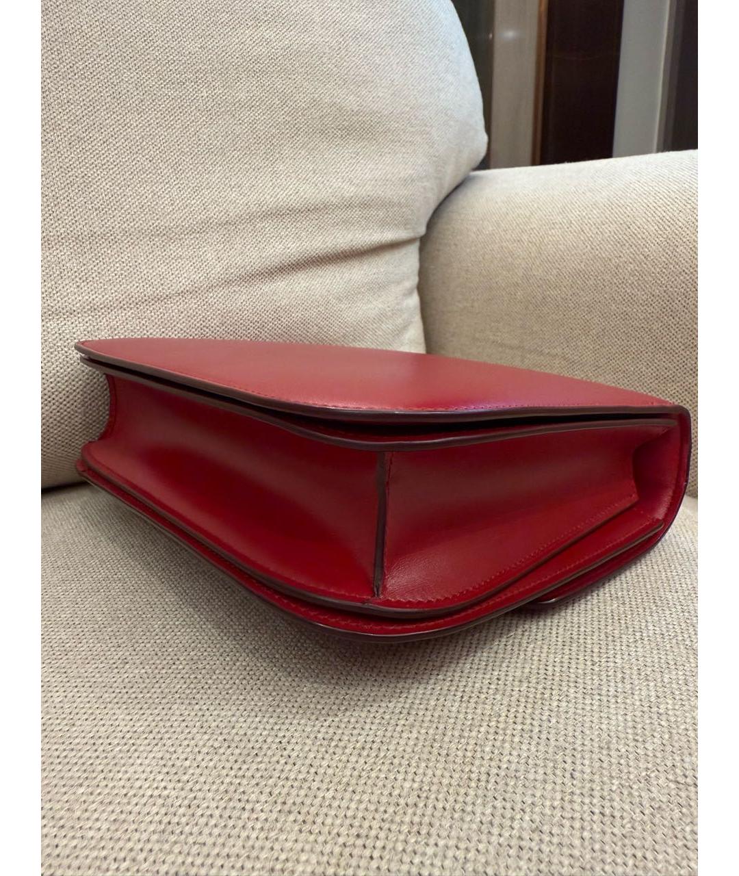 CELINE Красная кожаная сумка через плечо, фото 8