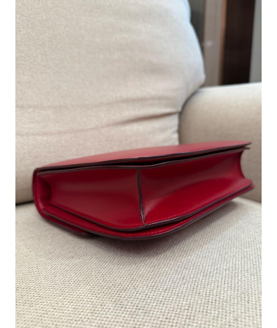 CELINE Красная кожаная сумка через плечо, фото 7