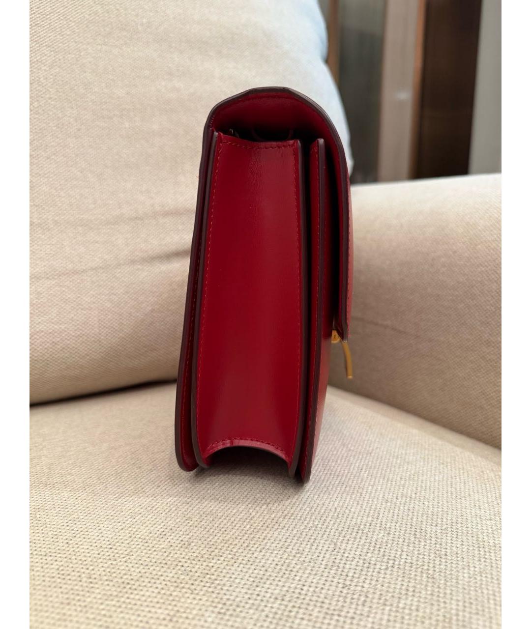 CELINE Красная кожаная сумка через плечо, фото 5