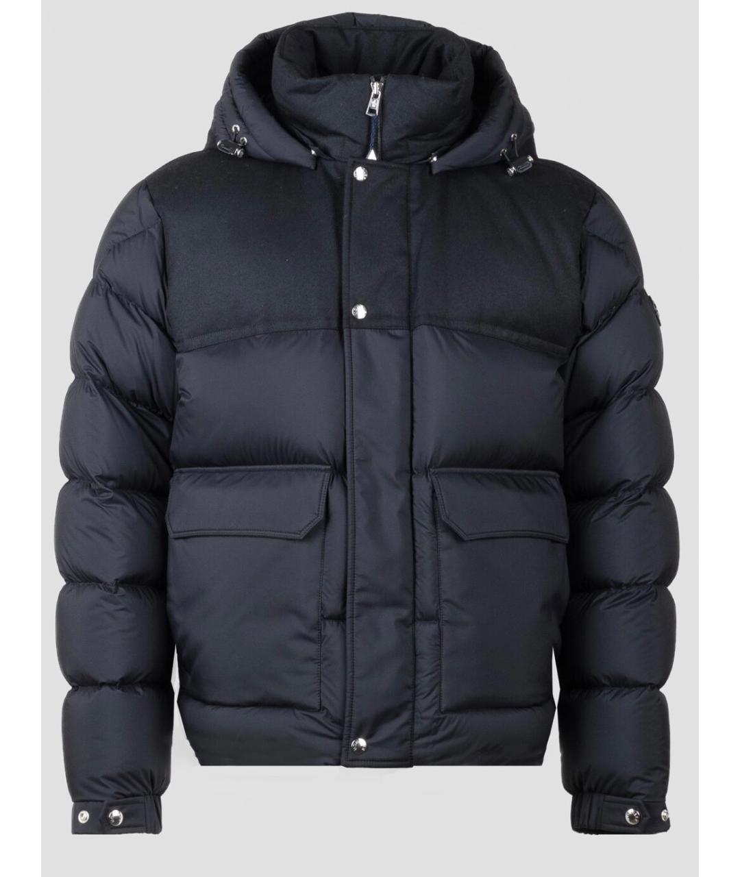 MONCLER Темно-синий полиамидовый пуховик, фото 10