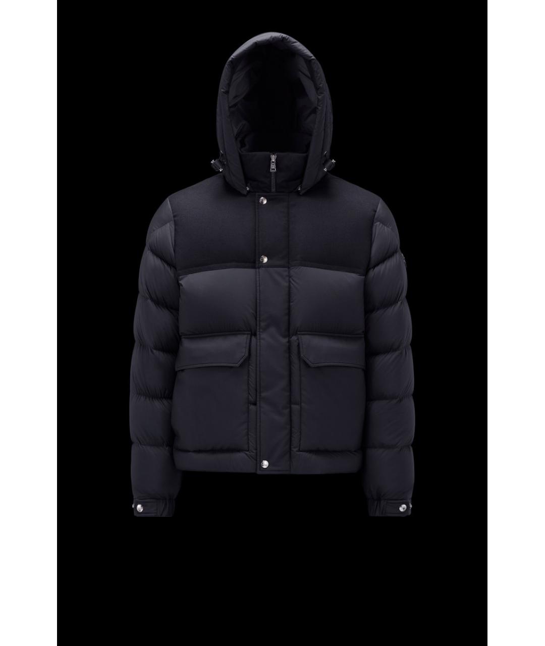 MONCLER Темно-синий полиамидовый пуховик, фото 9