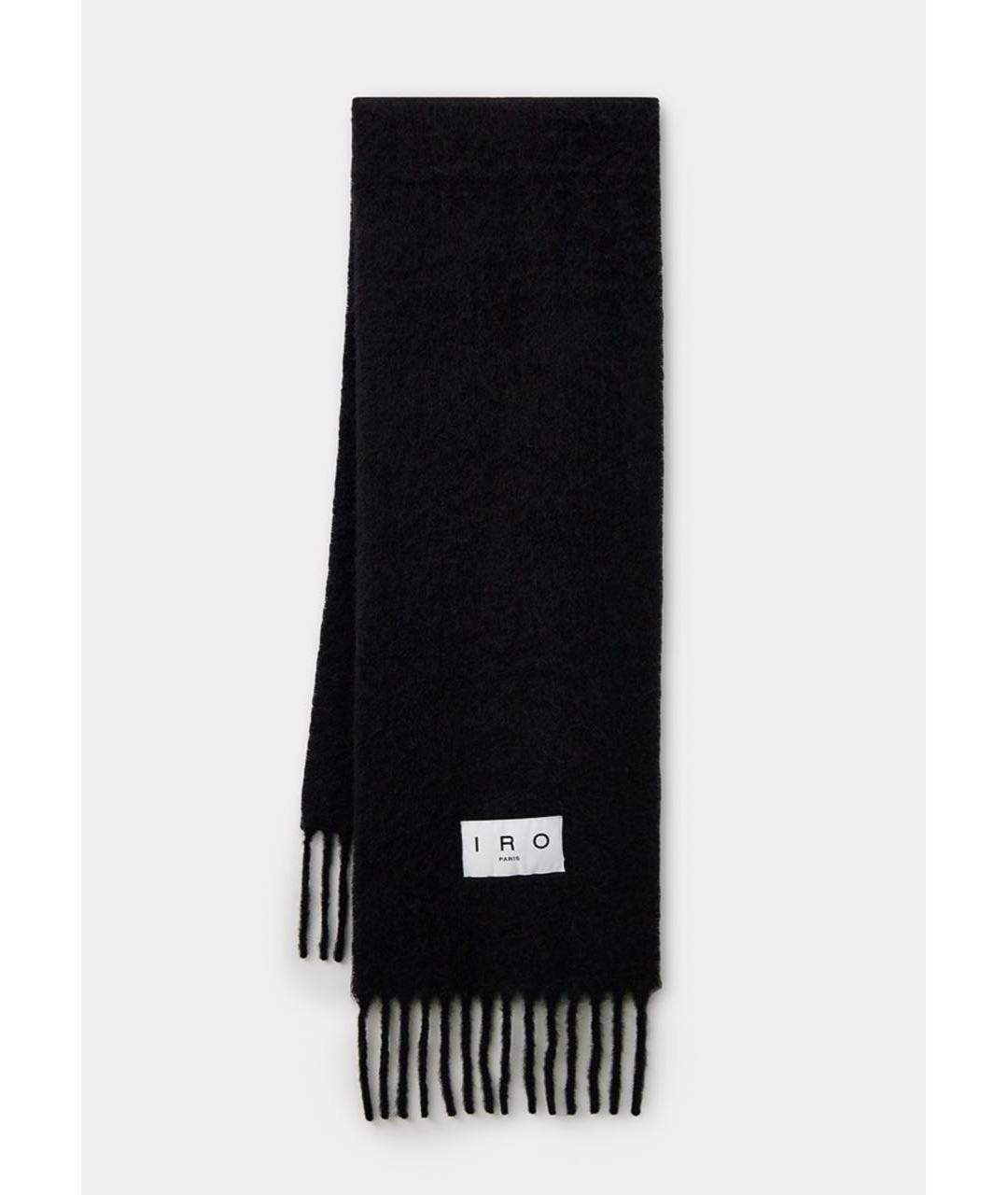 IRO Черный шерстяной шарф, фото 1