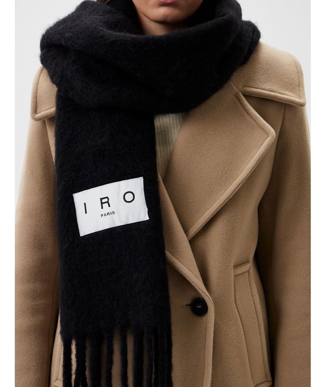 IRO Черный шерстяной шарф, фото 5