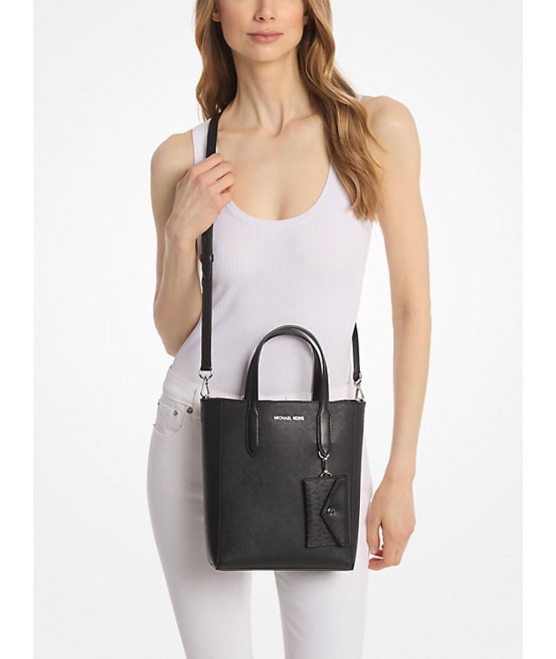 MICHAEL KORS Черная кожаная сумка через плечо, фото 3