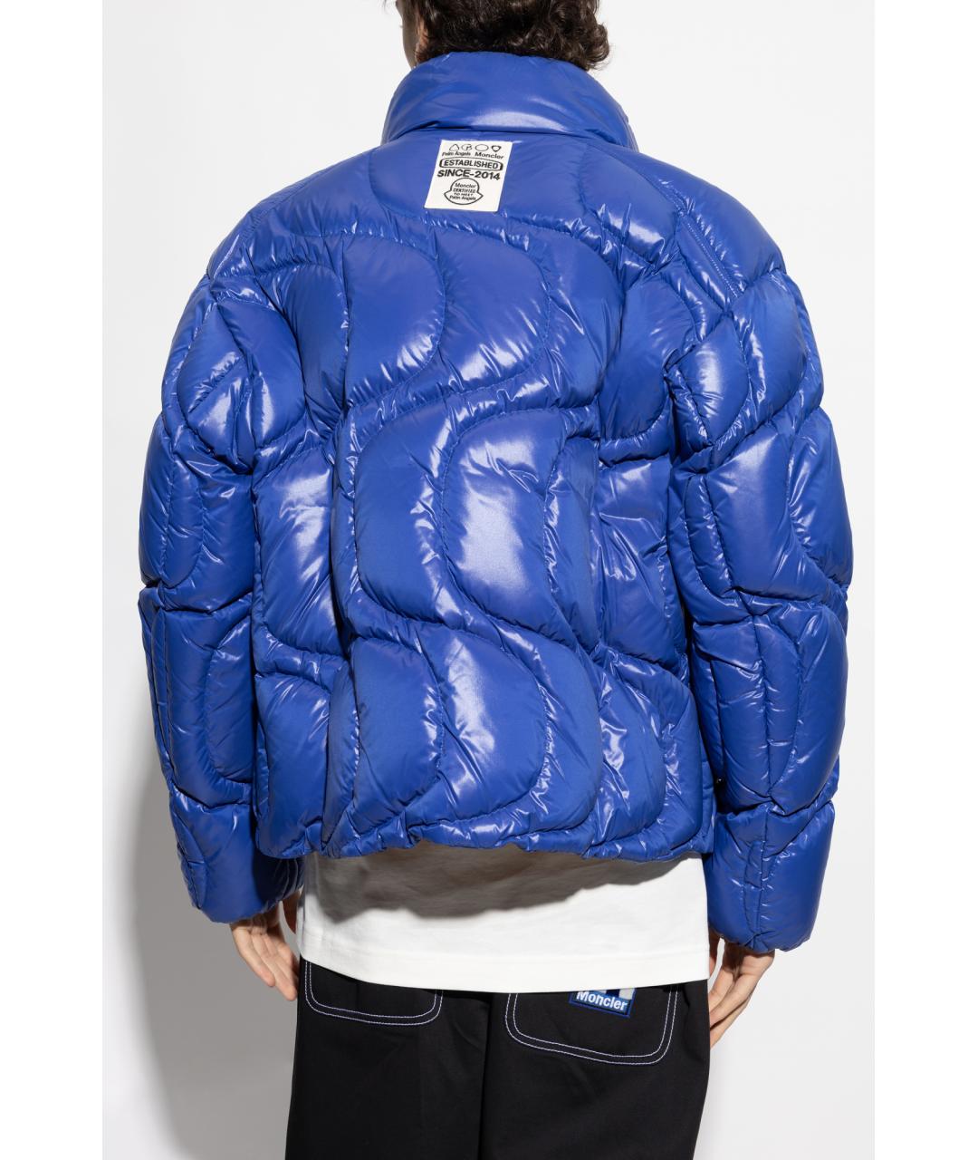 MONCLER Синий полиамидовый пуховик, фото 3