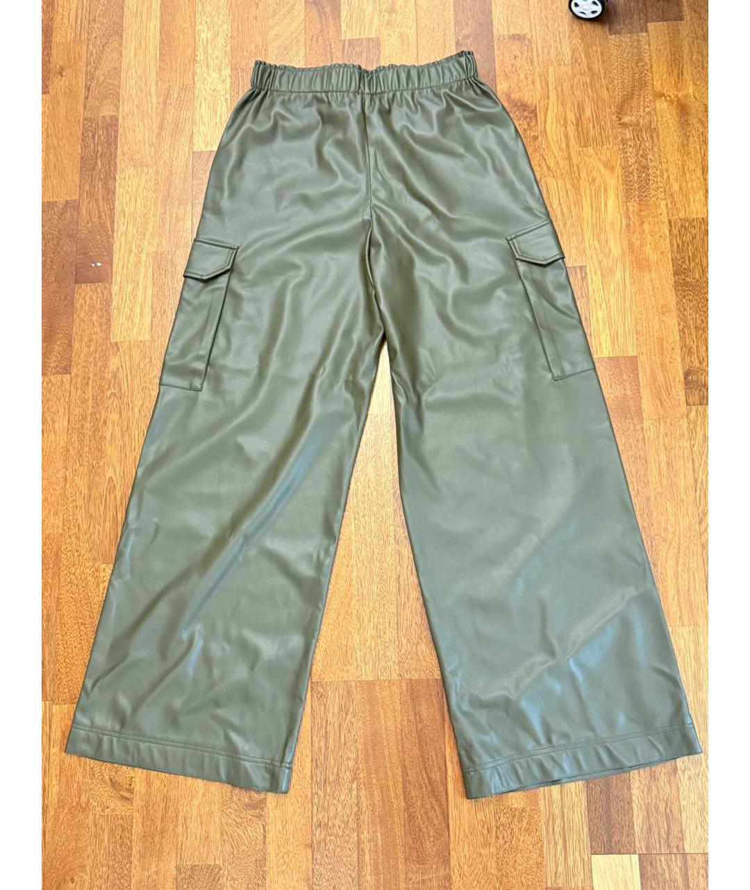 MAX&CO Хаки синтетические брюки широкие, фото 5