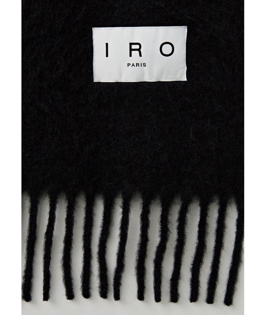 IRO Черный шерстяной шарф, фото 3