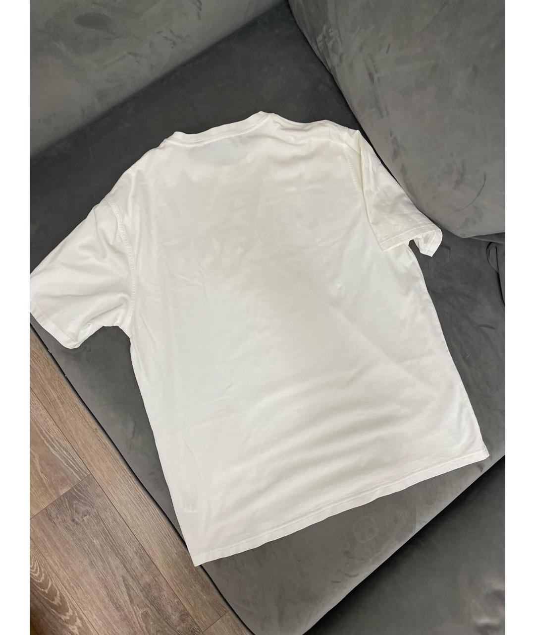 BURBERRY Белая хлопко-эластановая футболка, фото 2