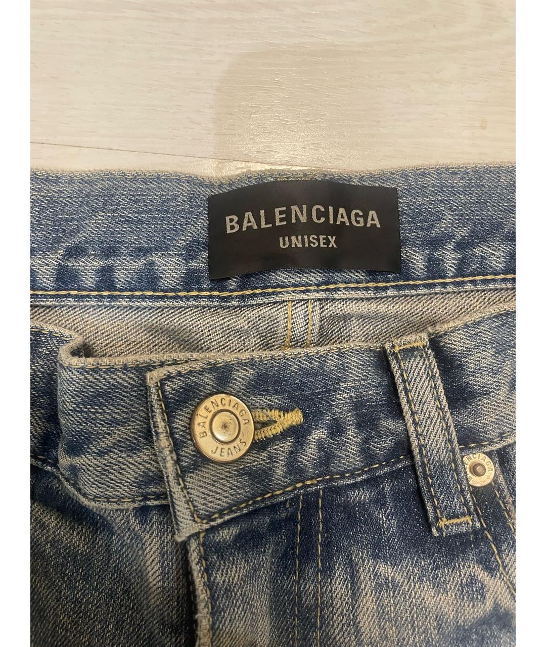 BALENCIAGA Голубые хлопковые джинсы клеш, фото 3