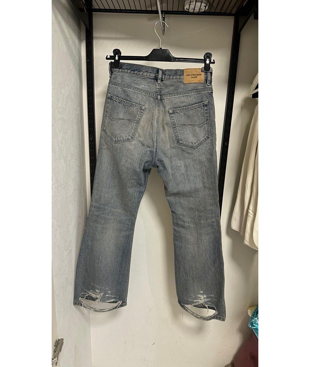 BALENCIAGA Голубые хлопковые джинсы клеш, фото 2
