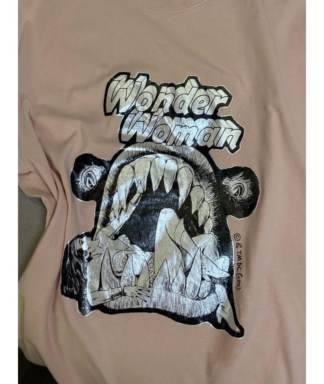 ACNE STUDIOS Коралловая хлопковая футболка, фото 3