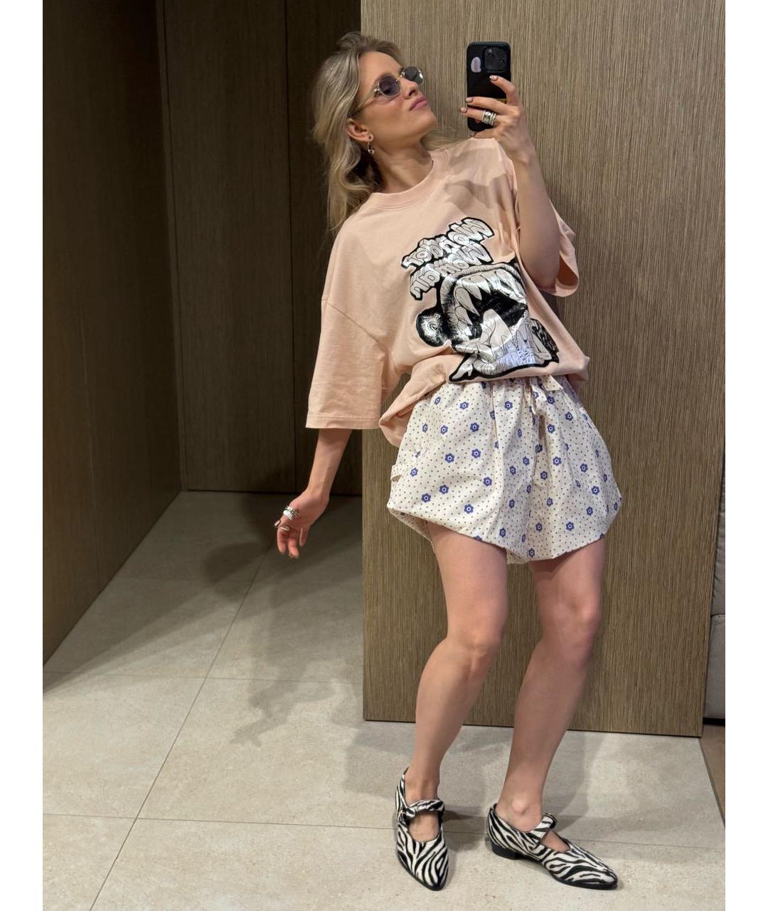 ACNE STUDIOS Коралловая хлопковая футболка, фото 4