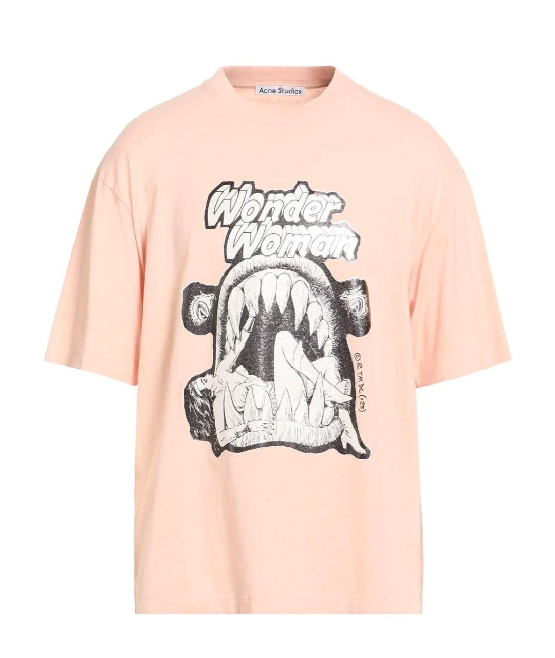 ACNE STUDIOS Коралловая хлопковая футболка, фото 1