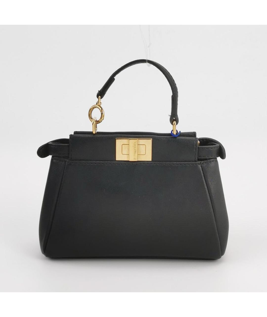 FENDI Черная кожаная сумка через плечо, фото 3