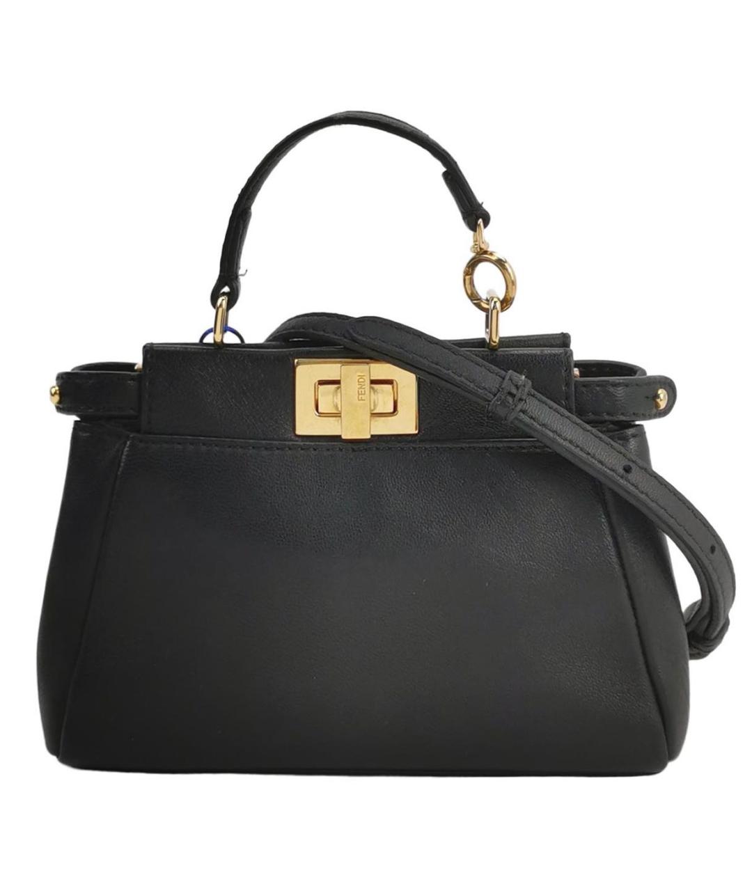 FENDI Черная кожаная сумка через плечо, фото 1