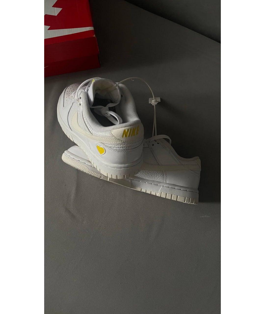 NIKE Белые кожаные кроссовки, фото 7