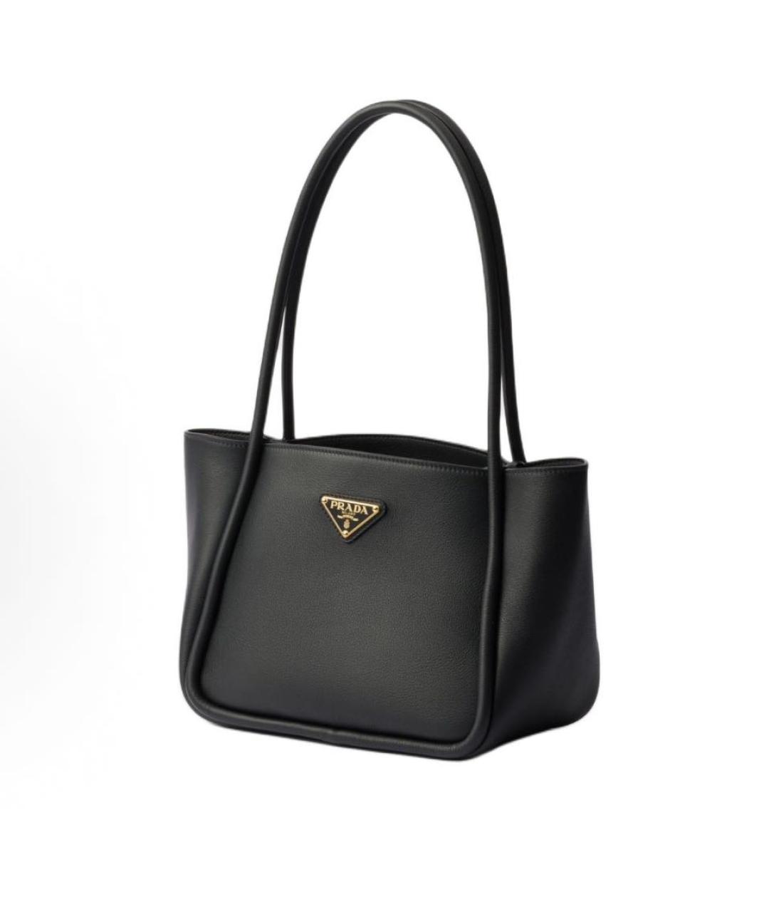 PRADA Черная кожаная сумка с короткими ручками, фото 2