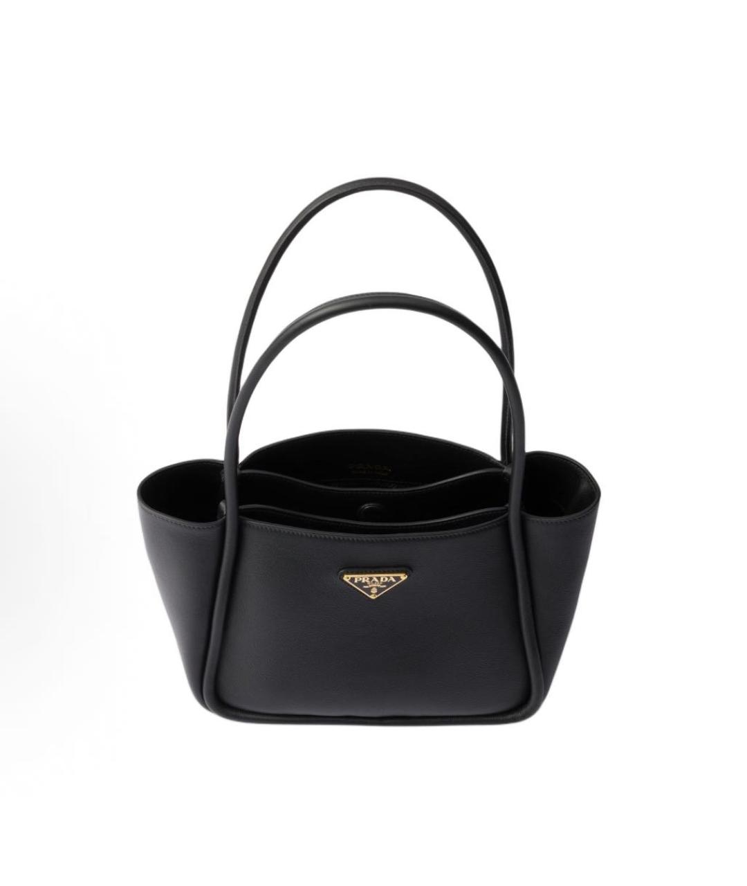 PRADA Черная кожаная сумка с короткими ручками, фото 5