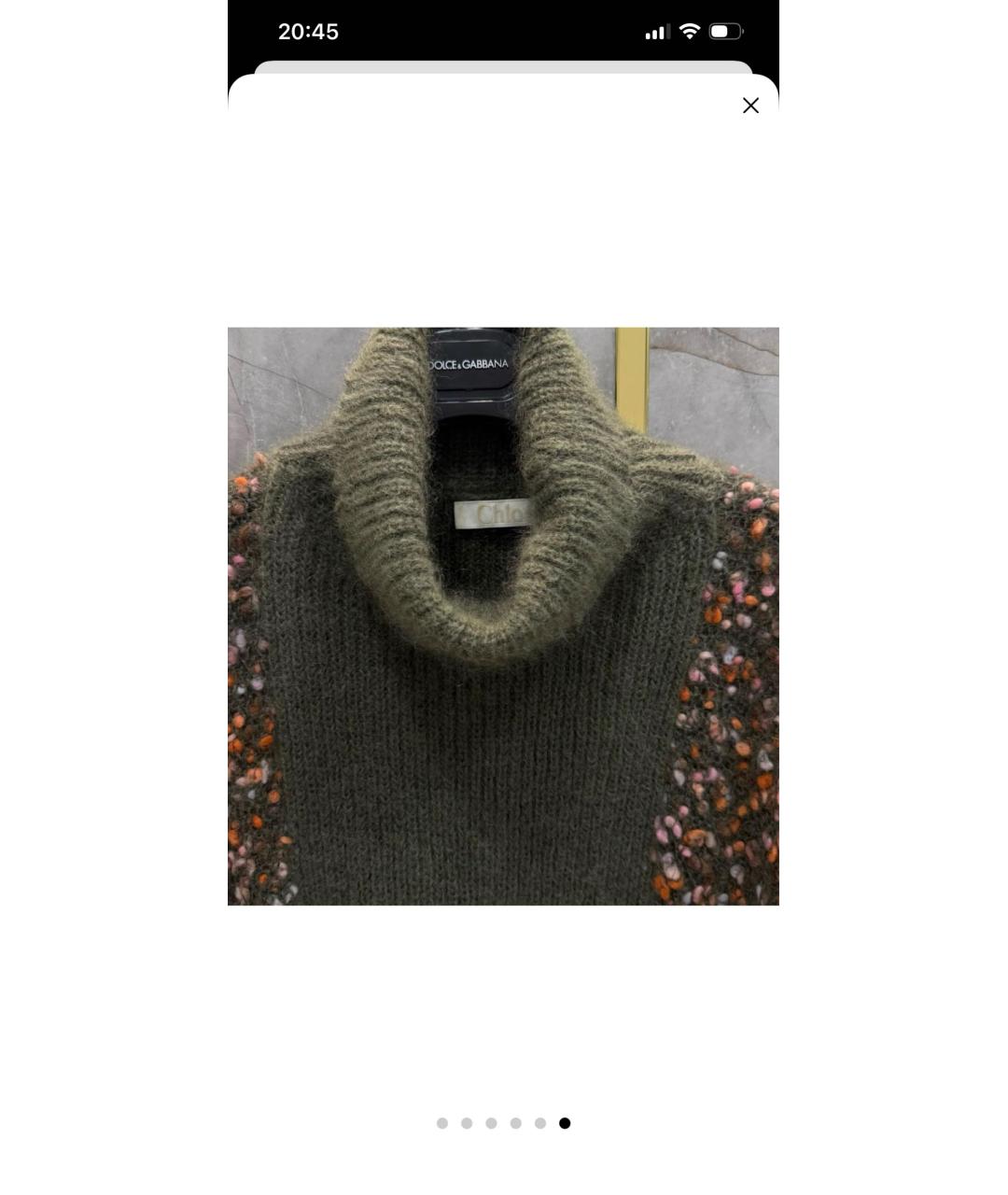 CHLOE Мульти шерстяное повседневное платье, фото 8