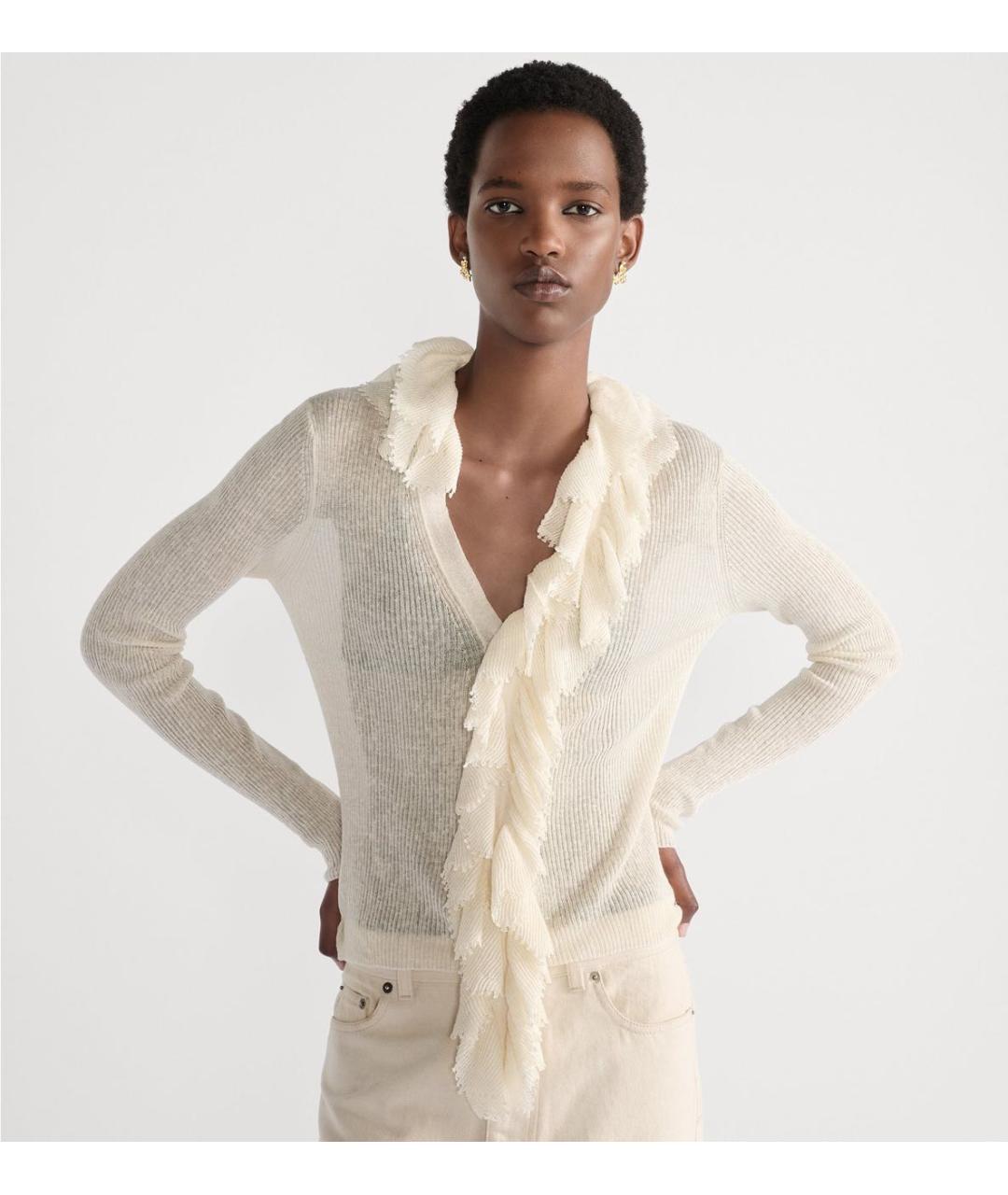 CHRISTIAN DIOR Белый льняной кардиган, фото 2