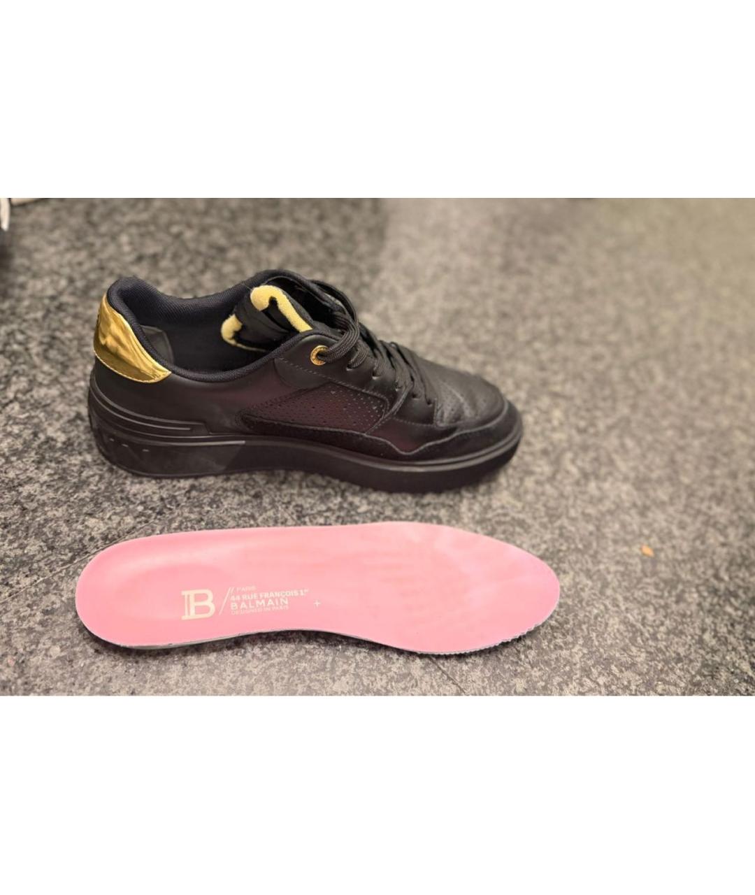 BALMAIN Черные кожаные кеды, фото 7