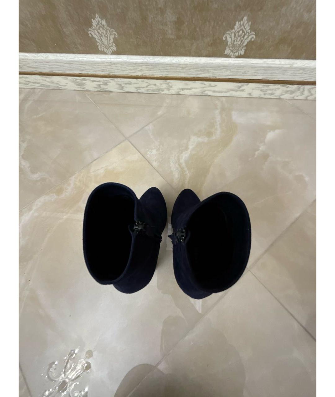 CASADEI Темно-синие замшевые ботильоны, фото 3