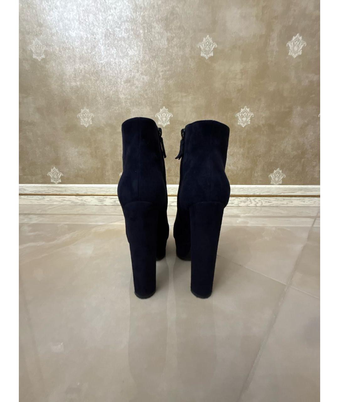 CASADEI Темно-синие замшевые ботильоны, фото 4