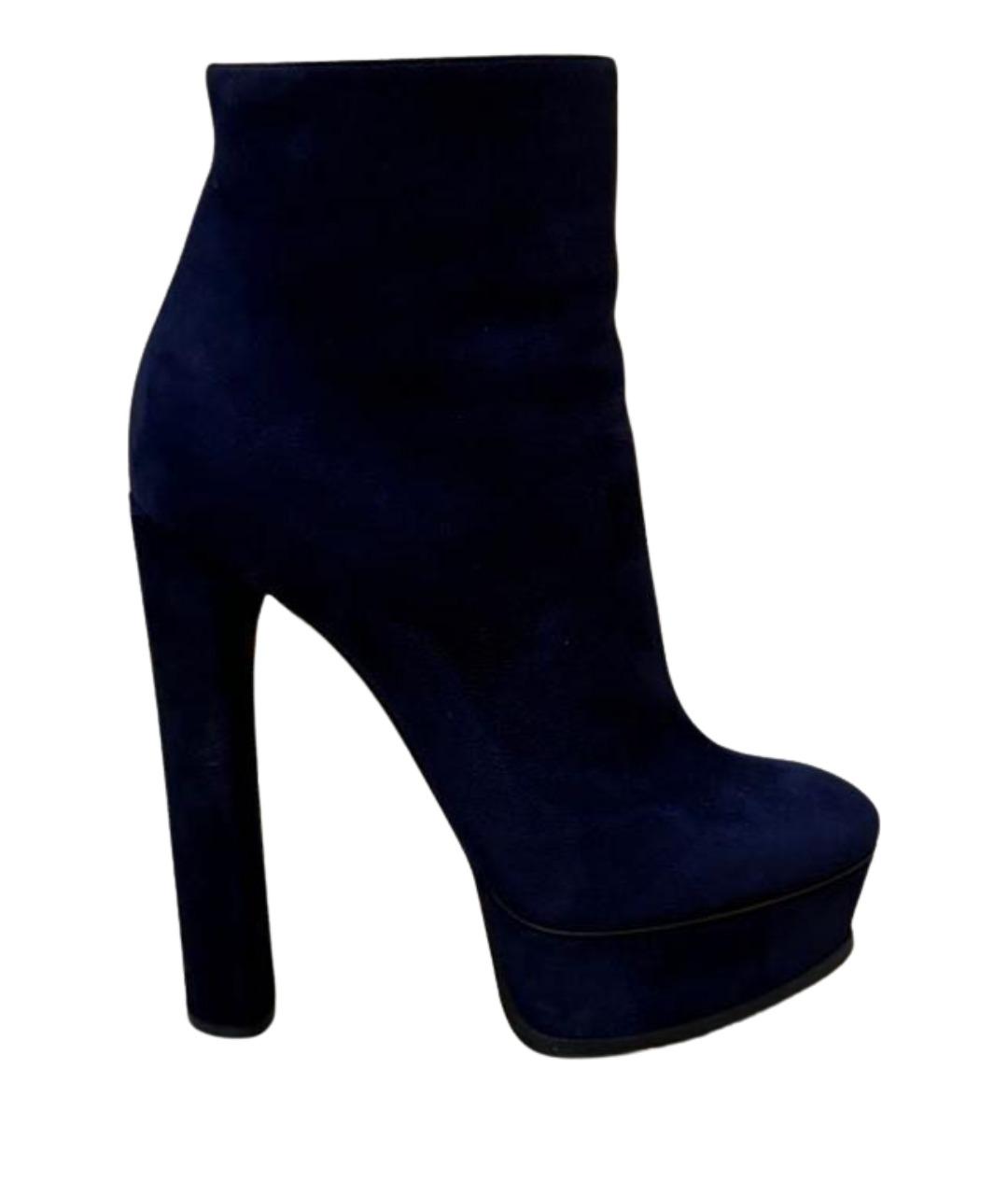 CASADEI Темно-синие замшевые ботильоны, фото 1