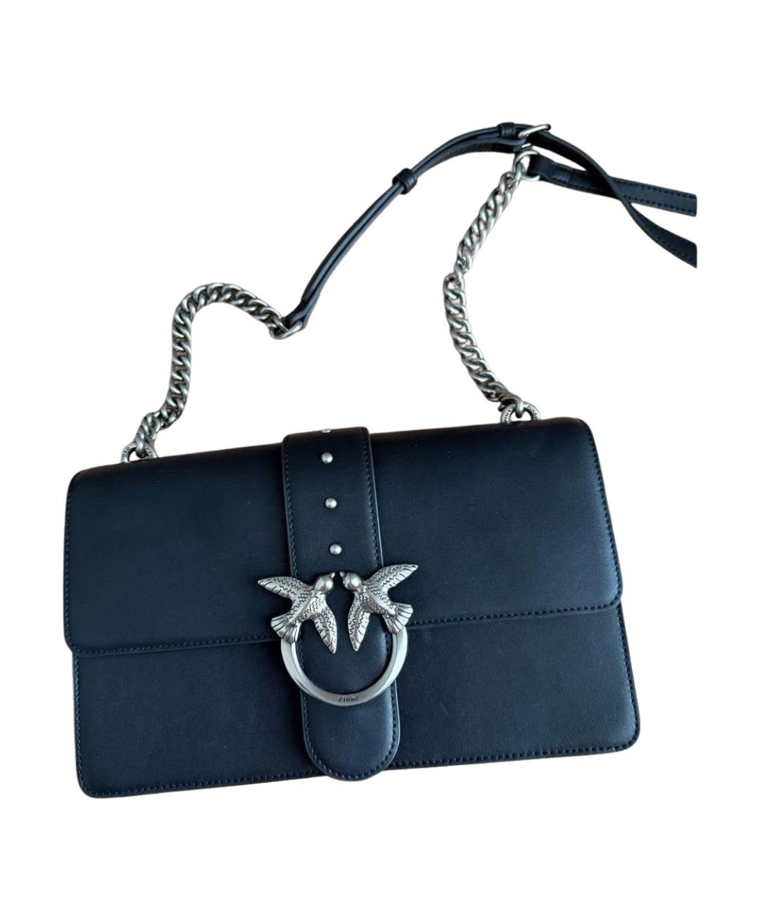 PINKO Черная кожаная сумка через плечо, фото 1