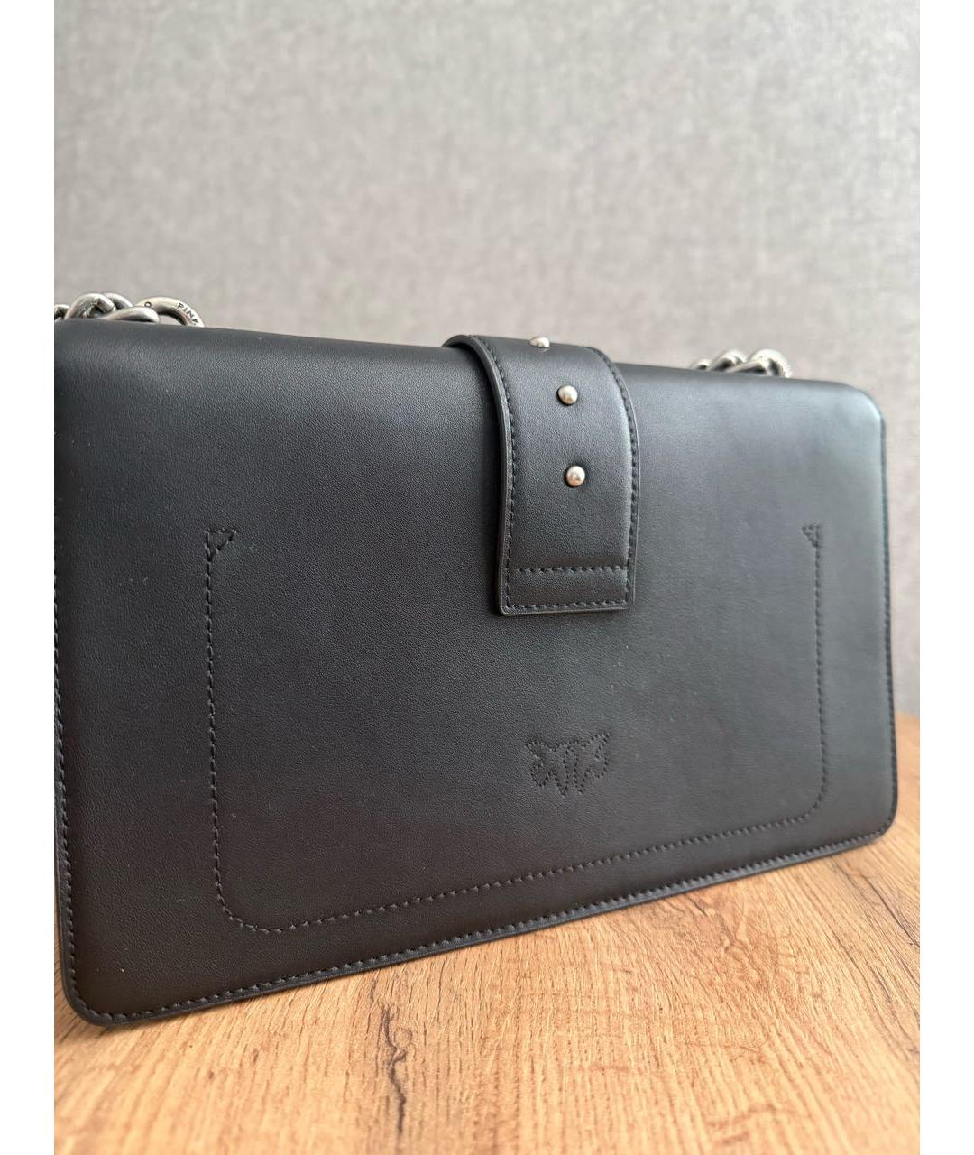 PINKO Черная кожаная сумка через плечо, фото 3