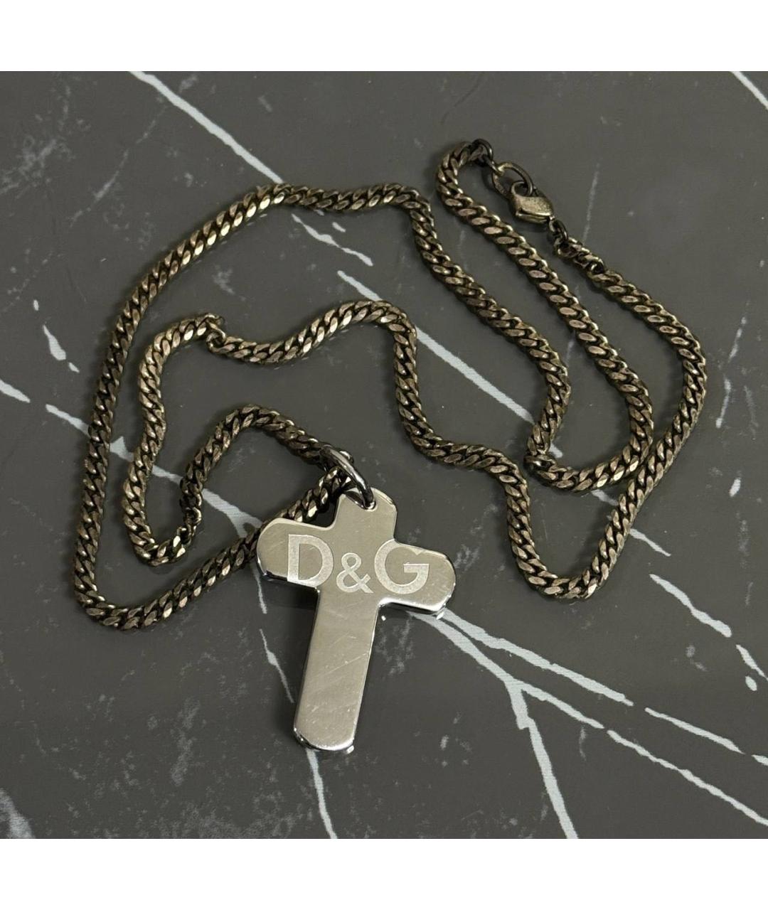 DOLCE&GABBANA Серебряное металлическое колье, фото 2