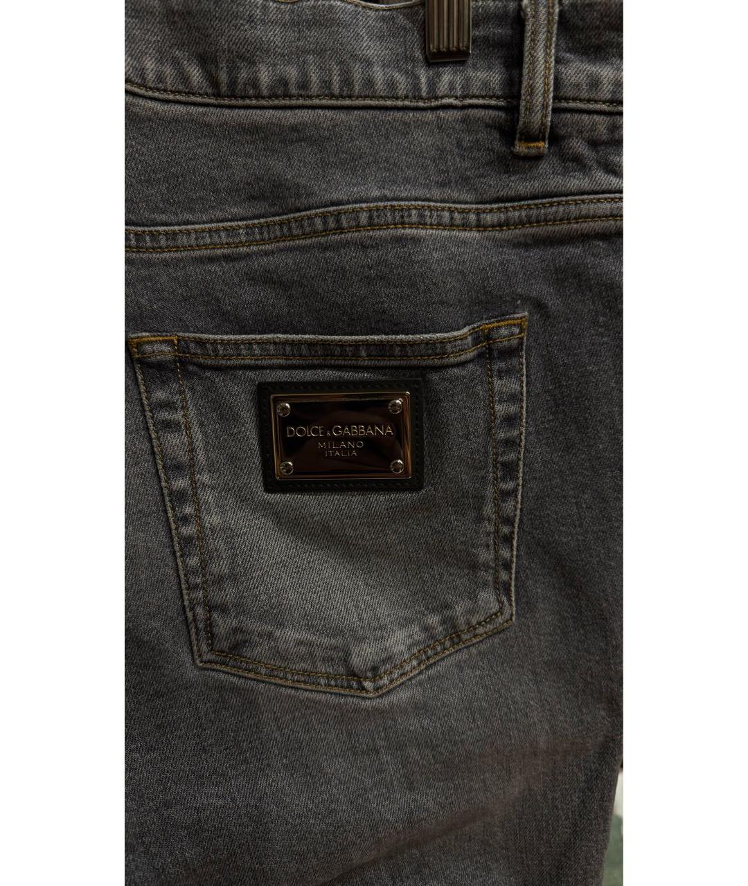 DOLCE&GABBANA Серые хлопко-эластановые джинсы скинни, фото 3