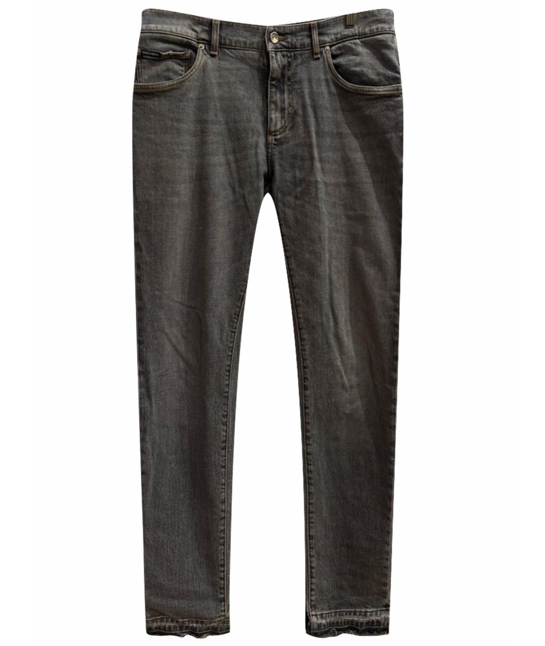 DOLCE&GABBANA Серые хлопко-эластановые джинсы скинни, фото 1