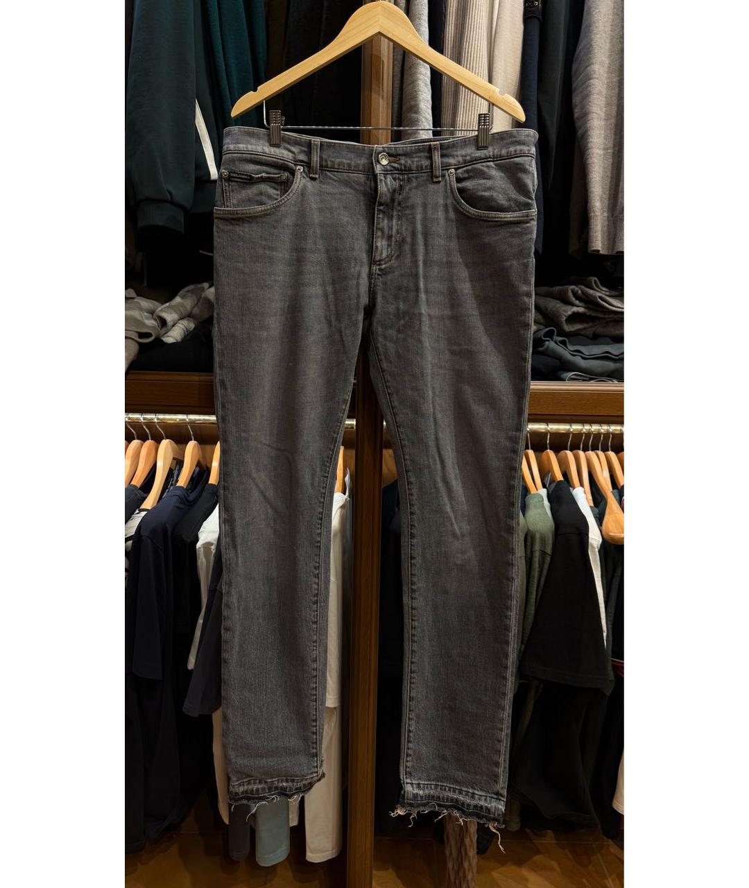 DOLCE&GABBANA Серые хлопко-эластановые джинсы скинни, фото 8