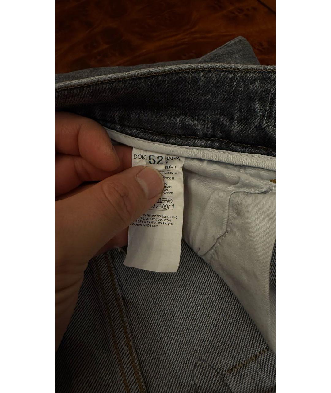 DOLCE&GABBANA Серые хлопко-эластановые джинсы скинни, фото 5